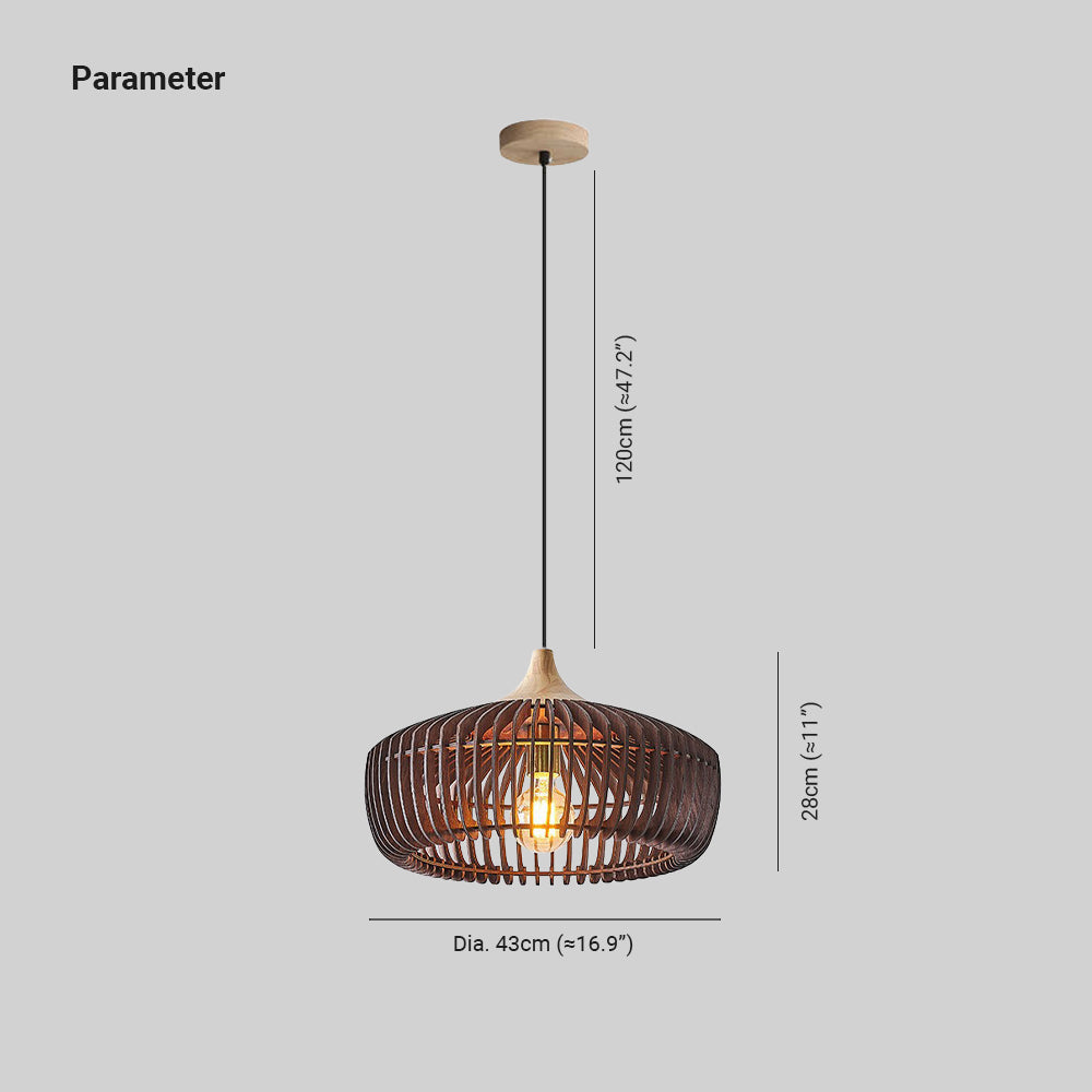 Japanese Pendant Light Wood – view 4