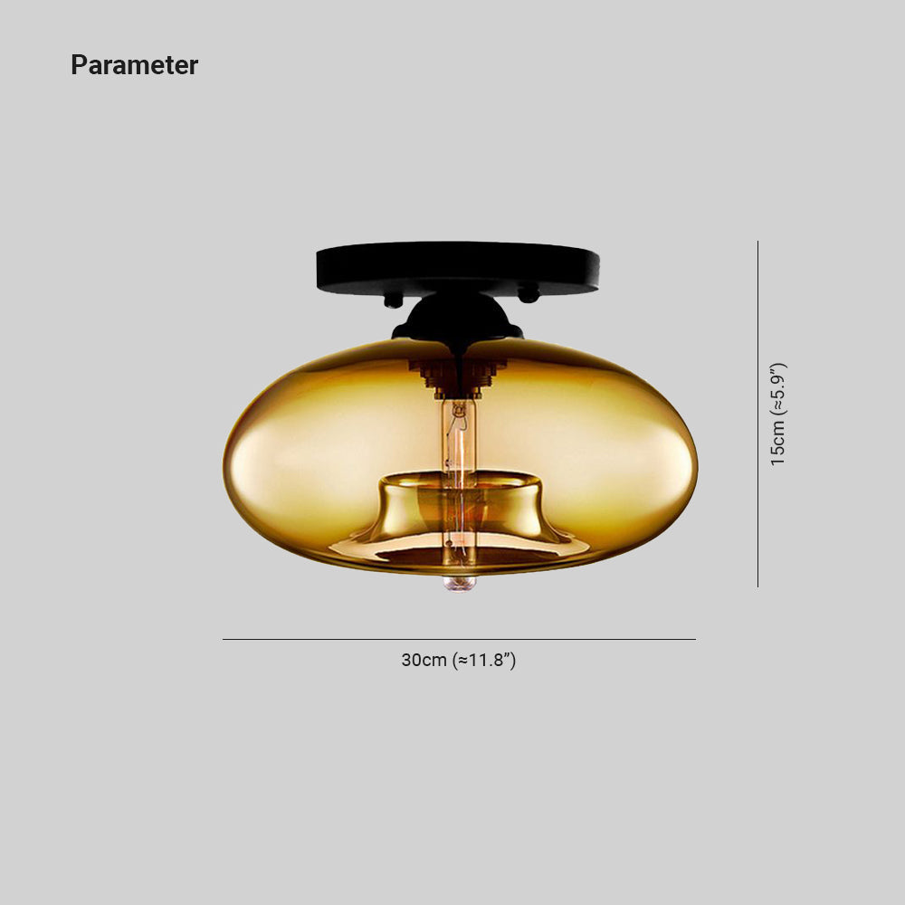 Industrial Art Deco Globe Flush Mount Ceiling Light – view 5