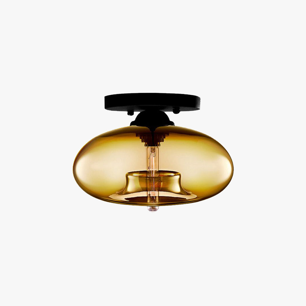 Industrial Art Deco Globe Flush Mount Ceiling Light