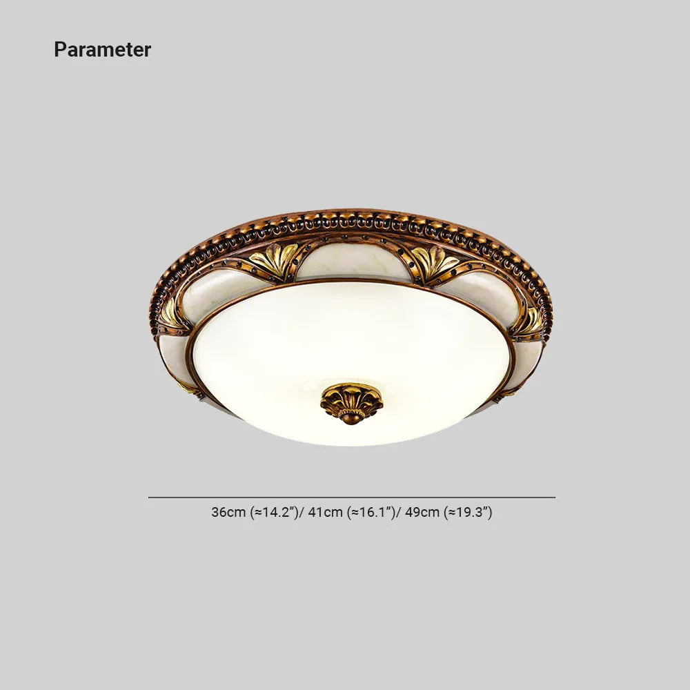 Floral Retro Antique Brass Flush Mount Ceiling Light – view 3