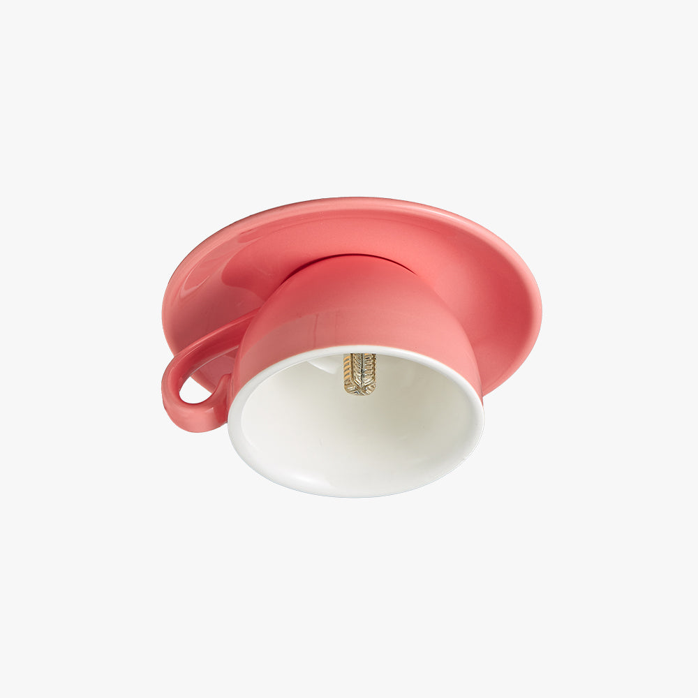 Coffee Cups Ceramic Flush Ceiling Light – view 1