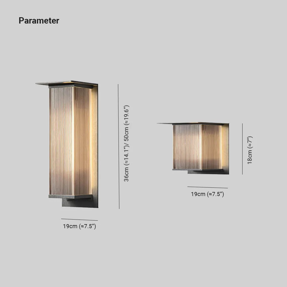 Rectangular Metal Outdoor Wall Light, Black – view 5
