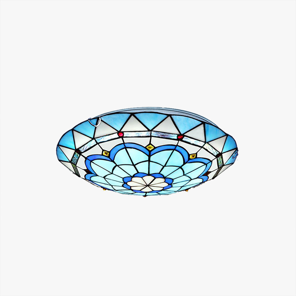 Tiffany Coloured Glass Ceiling Light – view 1