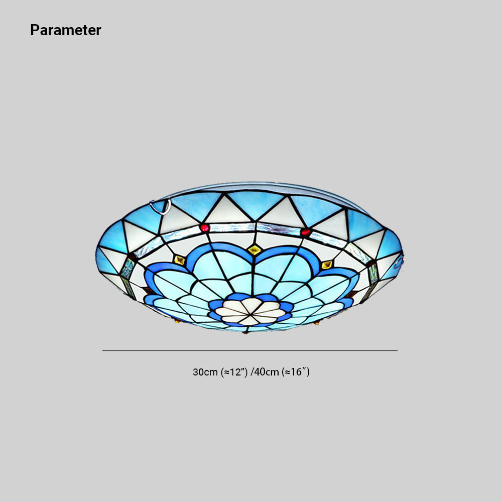 Tiffany Coloured Glass Ceiling Light – view 4