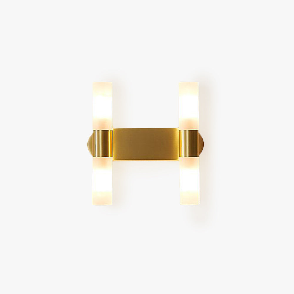 Cylindrical Metal LED Wall Light, Gold – view 1