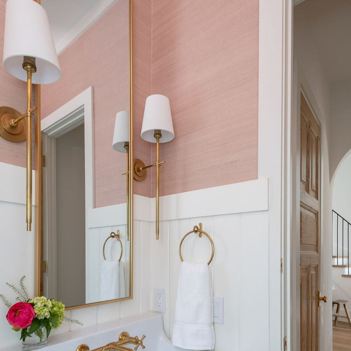 Brass and Fabric Wall Light – view 15