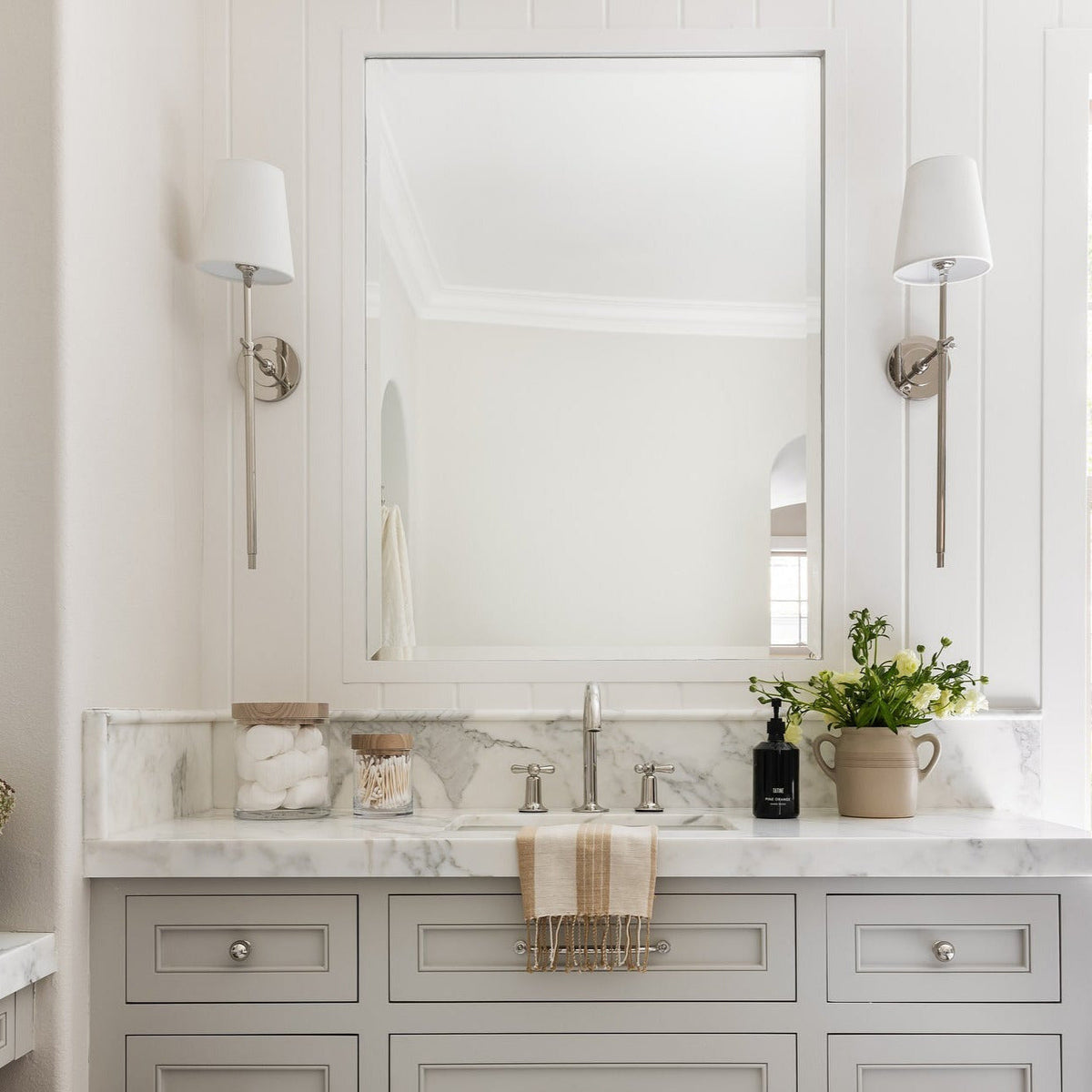 Brass and Fabric Wall Light – view 18