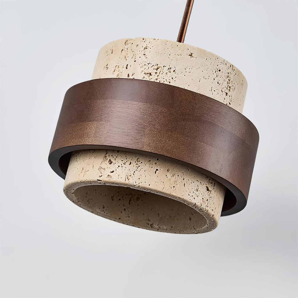 Travertine and Wood Pendant Light – view 17