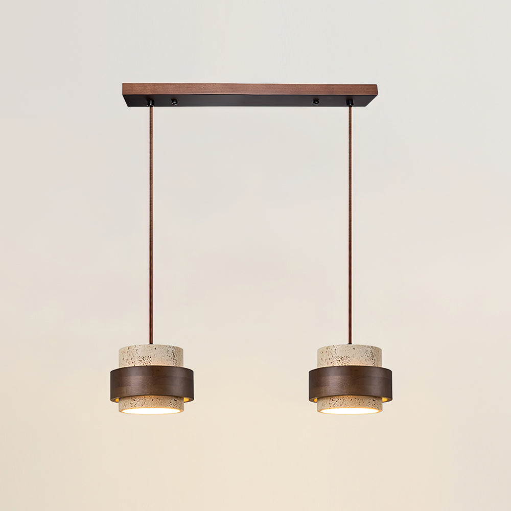 Travertine and Wood Pendant Light – view 33