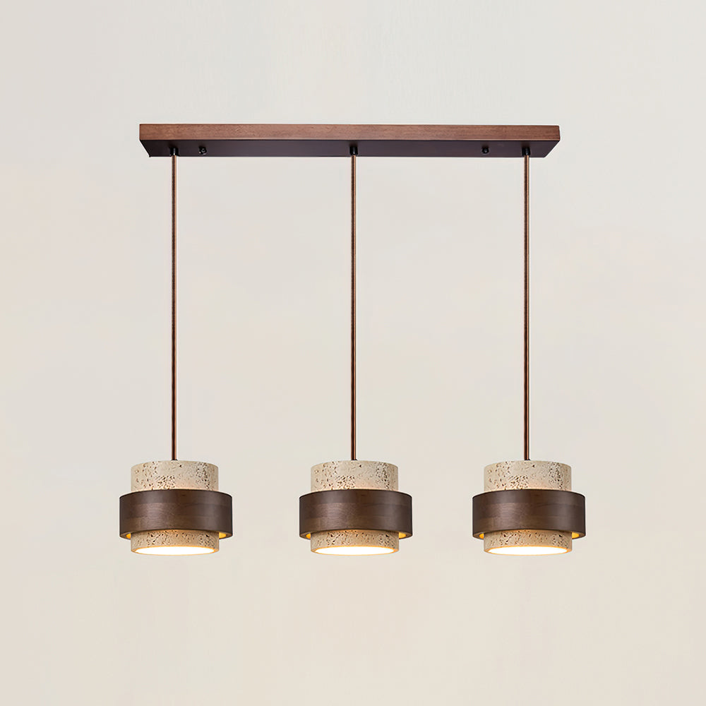 Travertine and Wood Pendant Light – view 34