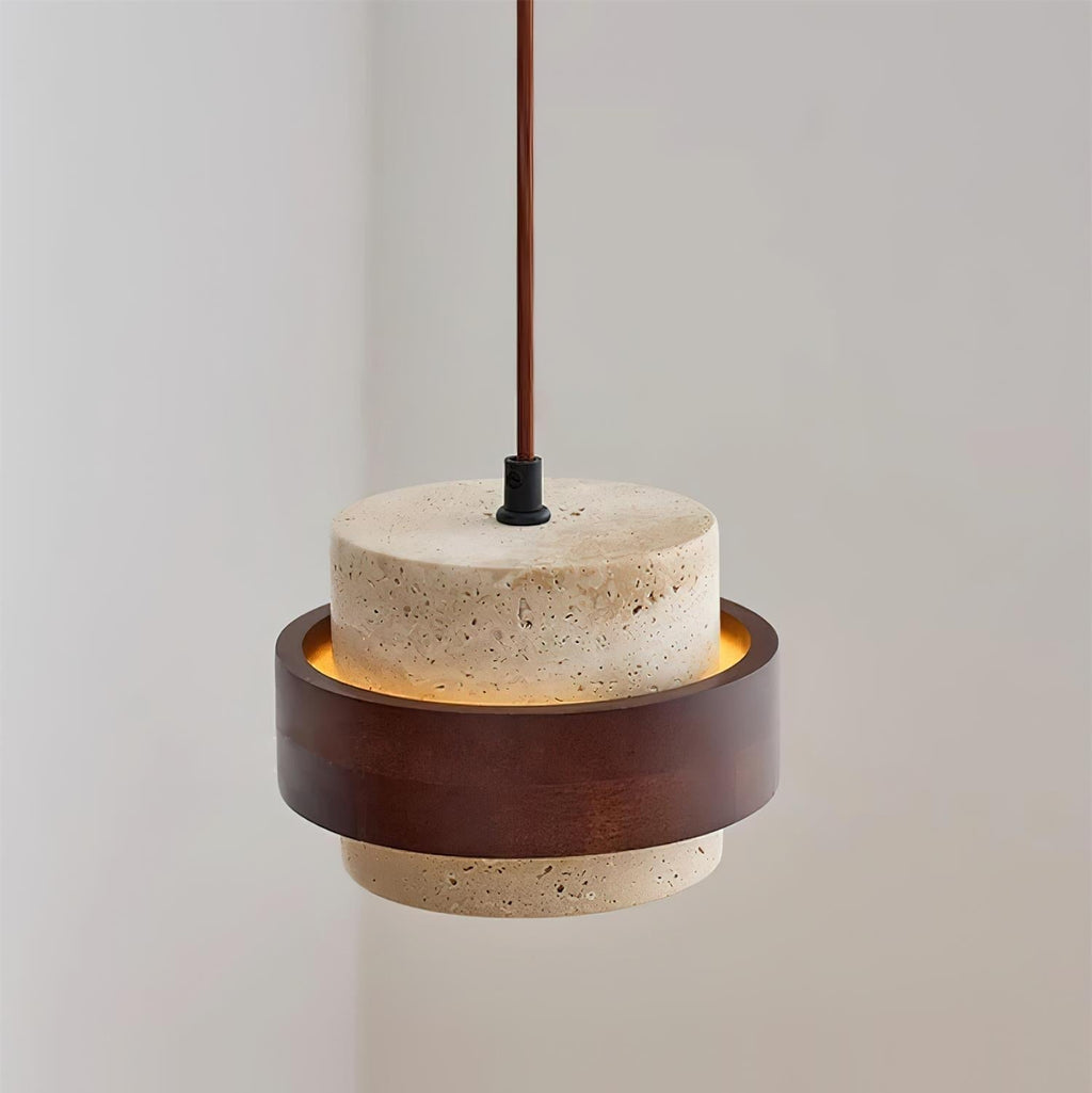 Travertine and Wood Pendant Light – view 13