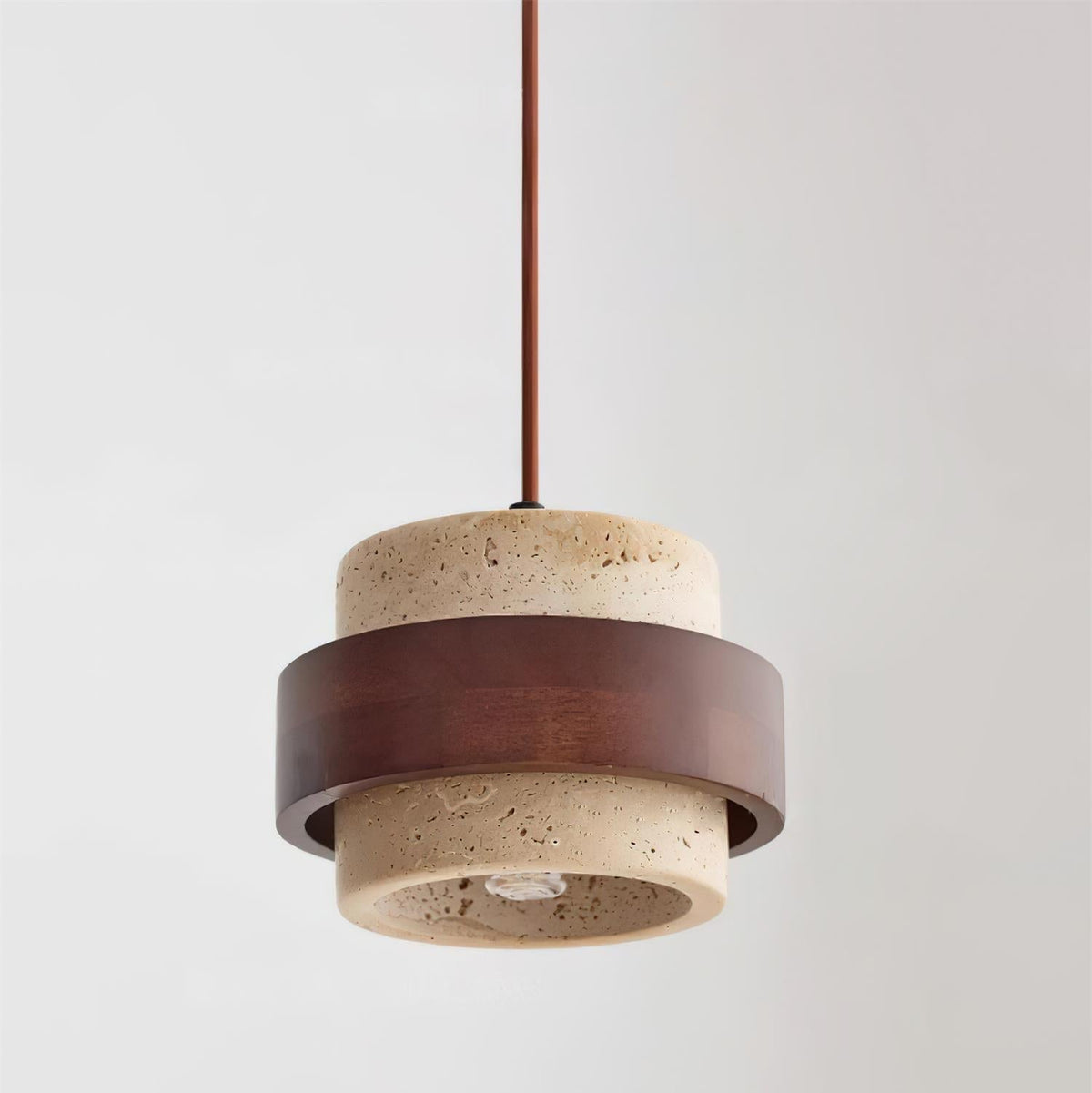 Travertine and Wood Pendant Light – view 14