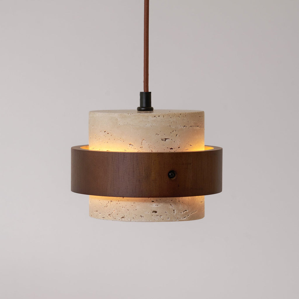 Travertine and Wood Pendant Light – view 30