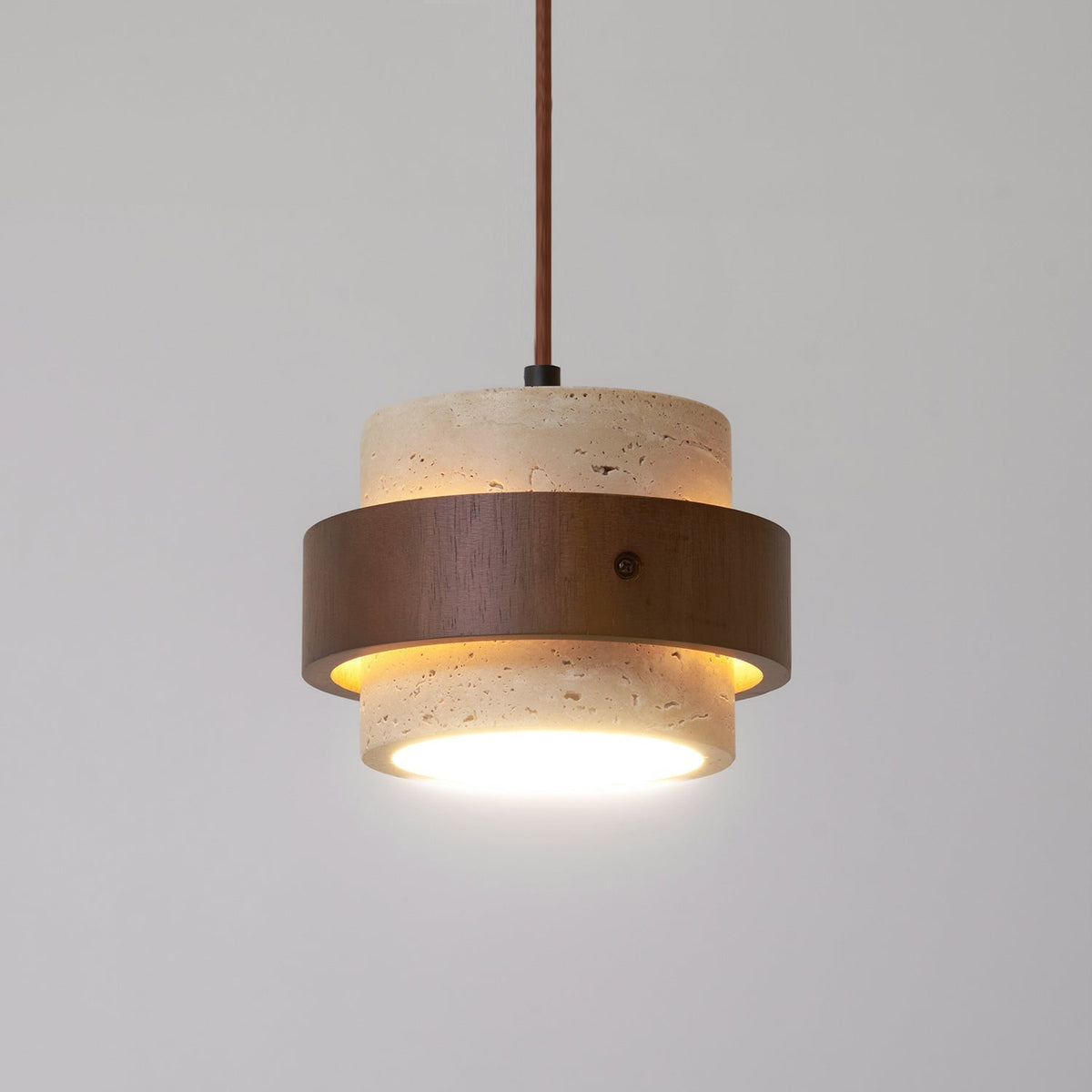 Travertine and Wood Pendant Light – view 31