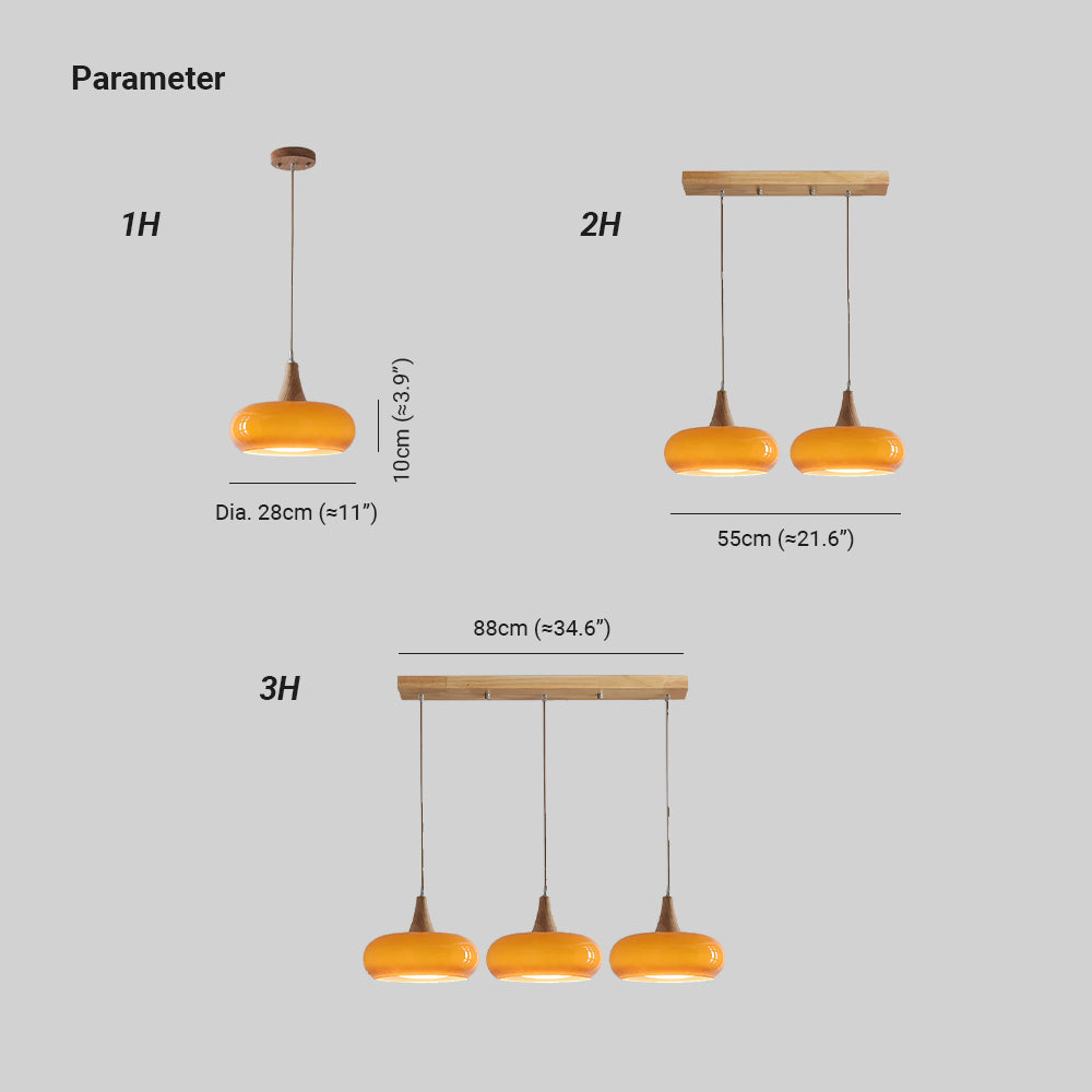 Wood and Glass Pendant Light – view 3