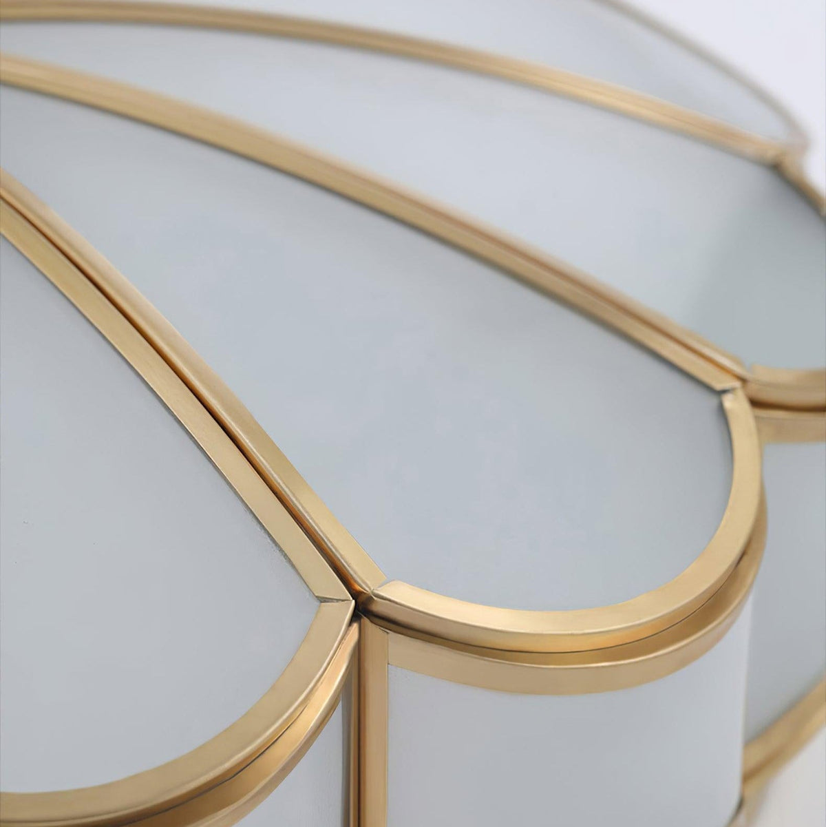 Floral Frosted Glass and Brass Ceiling Light – view 3