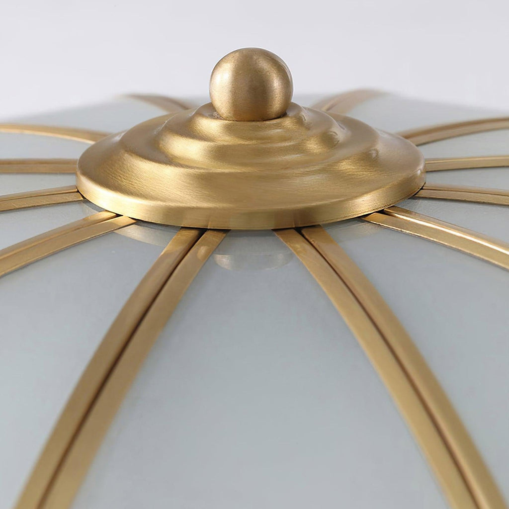 Floral Frosted Glass and Brass Ceiling Light – view 4