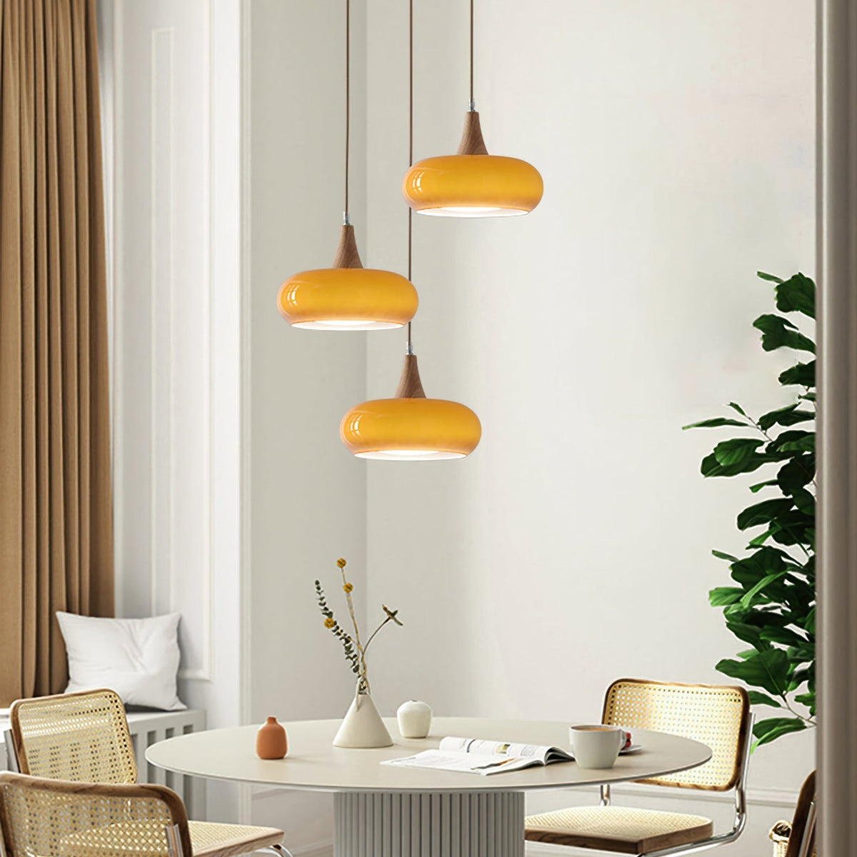 Wood and Glass Pendant Light – view 6