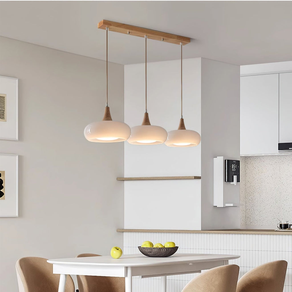 Wood and Glass Pendant Light – view 5