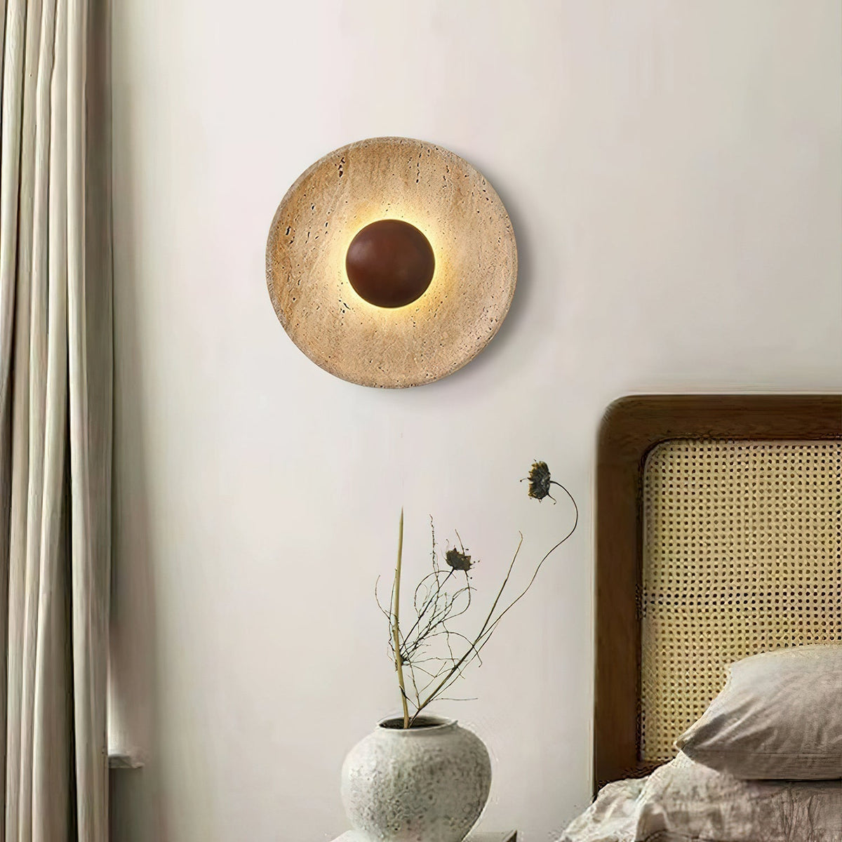 Sun Travertine Wall Light