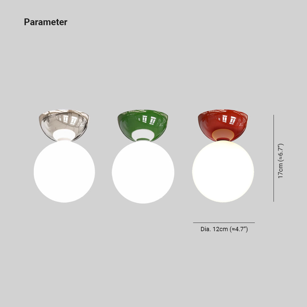 Metal and Glass Flush Mount Ceiling Light – view 4