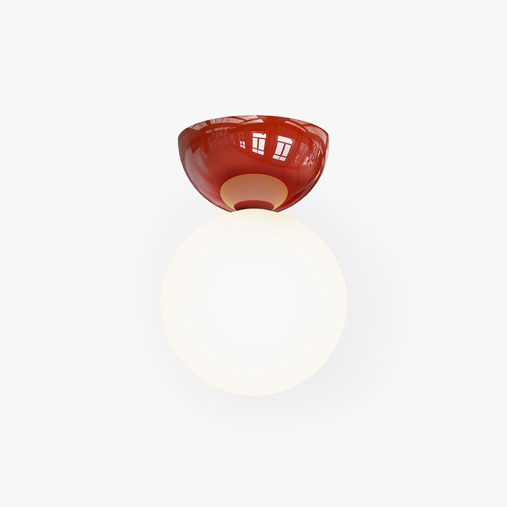 Metal and Glass Flush Mount Ceiling Light