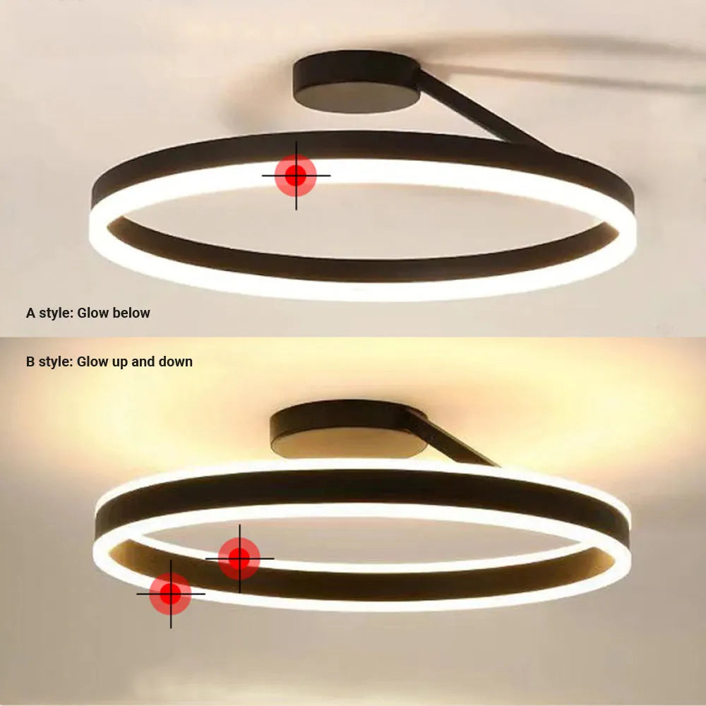 Circle Flush Mount Ceiling Light, Black and White – view 5