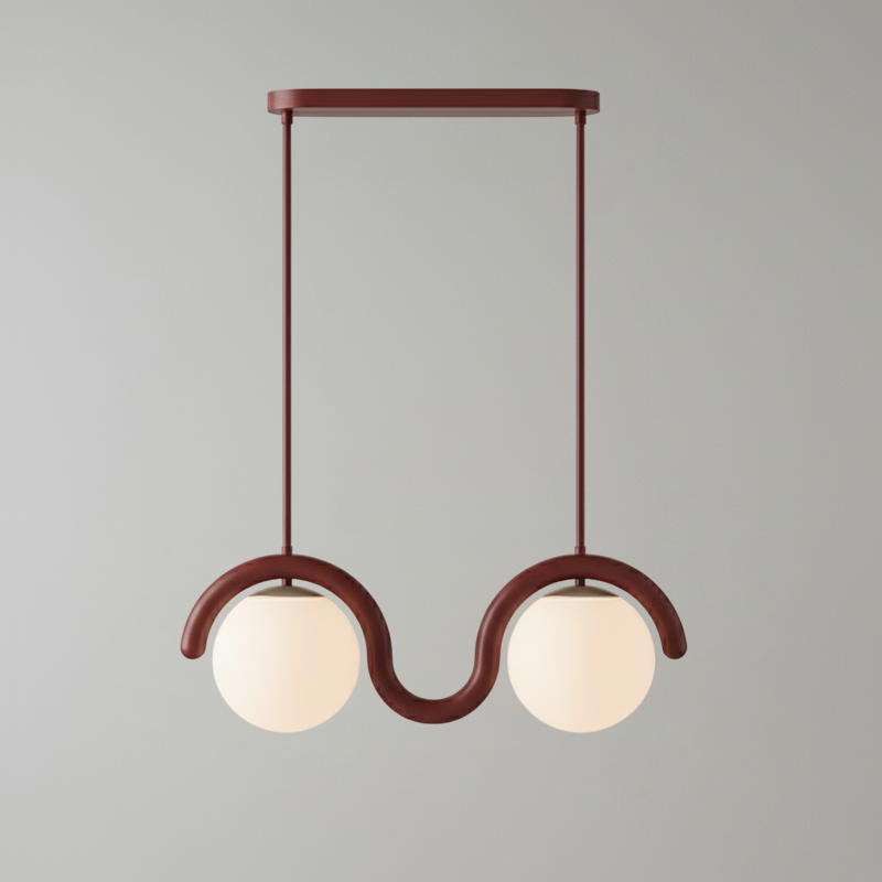 Linear Chandelier Red and Silver – view 52