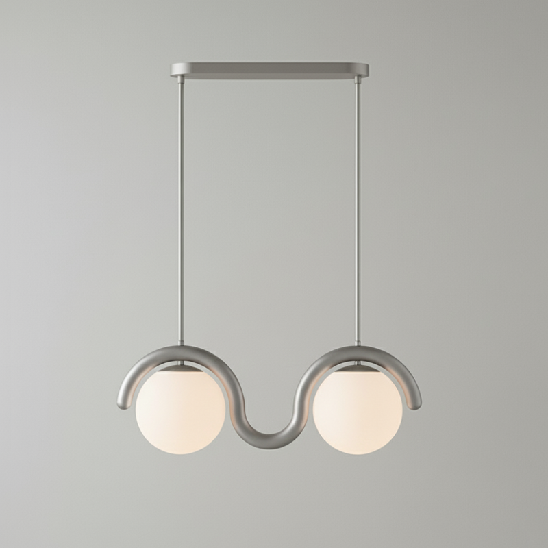 Linear Chandelier Red and Silver – view 54