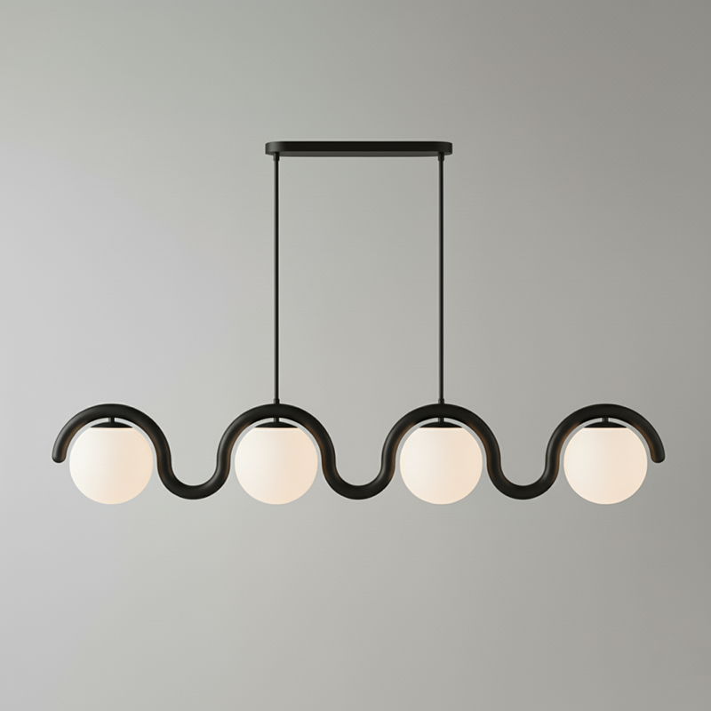Linear Chandelier Red and Silver – view 48
