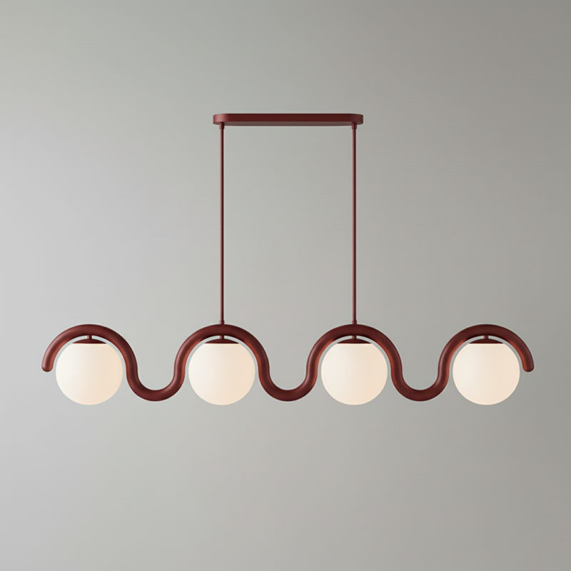 Linear Chandelier Red and Silver – view 49