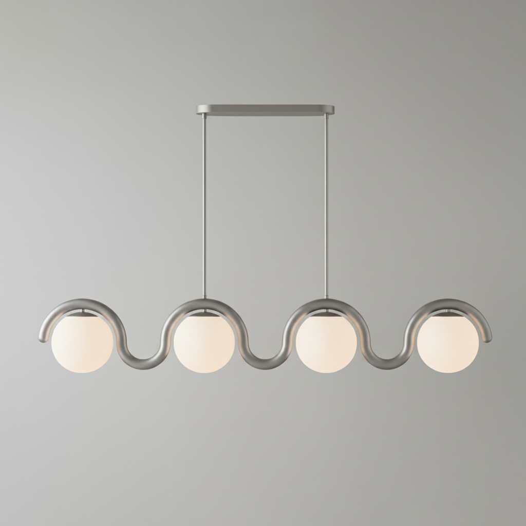 Linear Chandelier Red and Silver – view 47