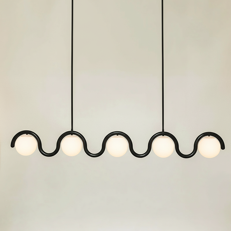 Linear Chandelier Red and Silver – view 44