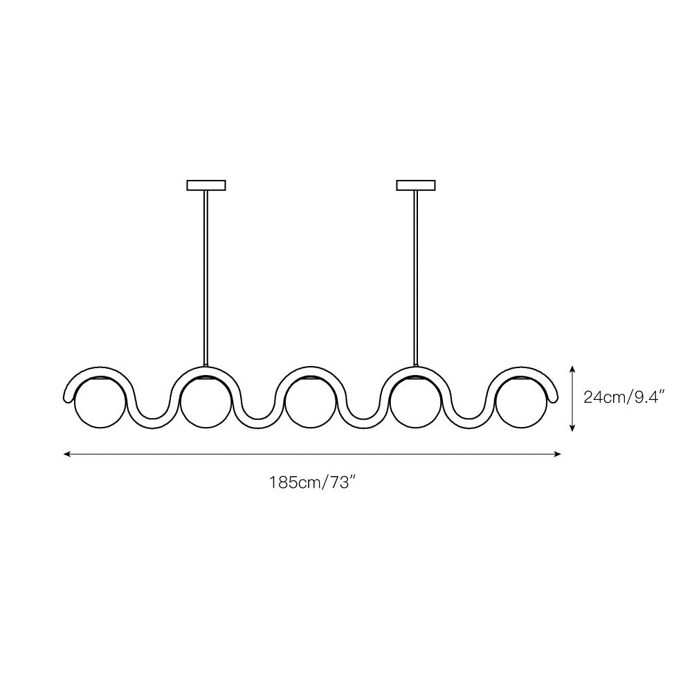 Linear Chandelier Red and Silver – view 59