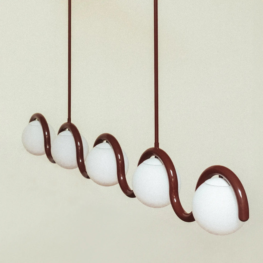 Linear Chandelier Red and Silver – view 14