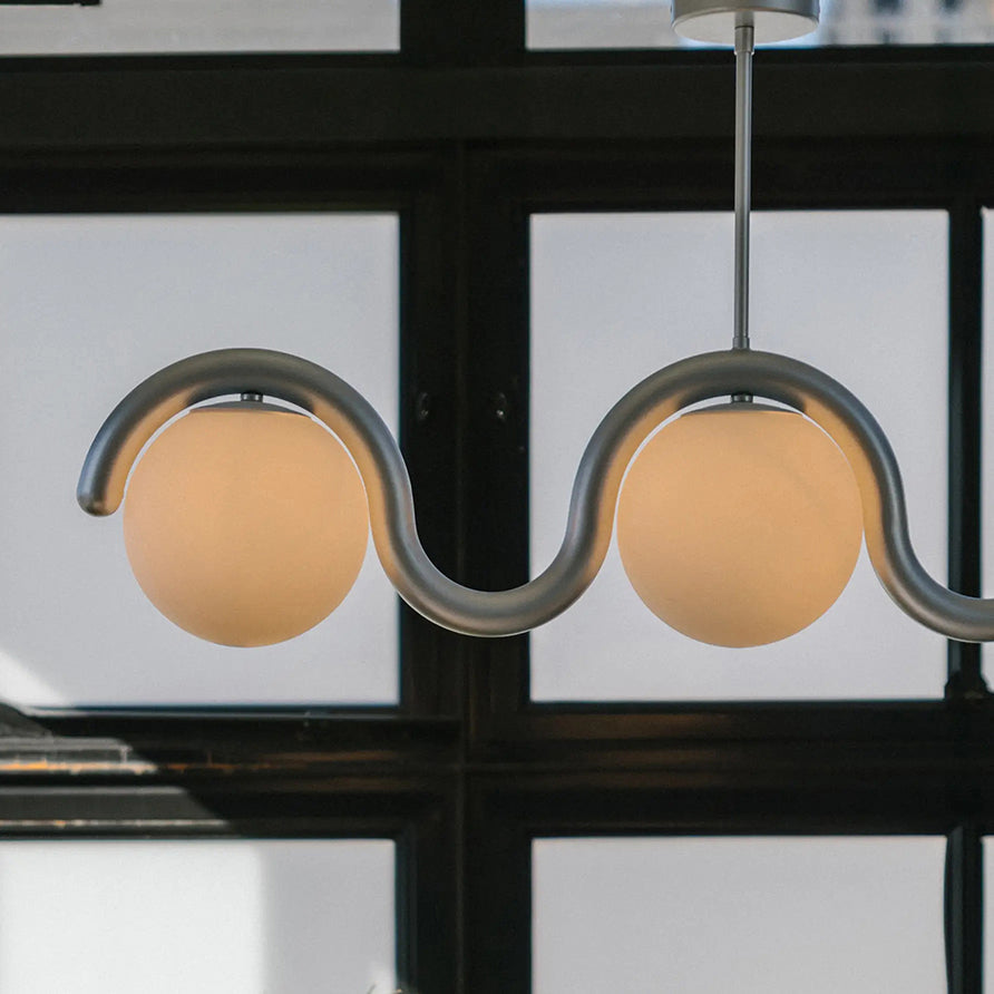 Linear Chandelier Red and Silver – view 25