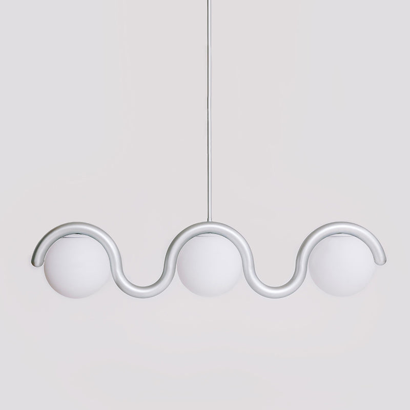 Linear Chandelier Red and Silver – view 19