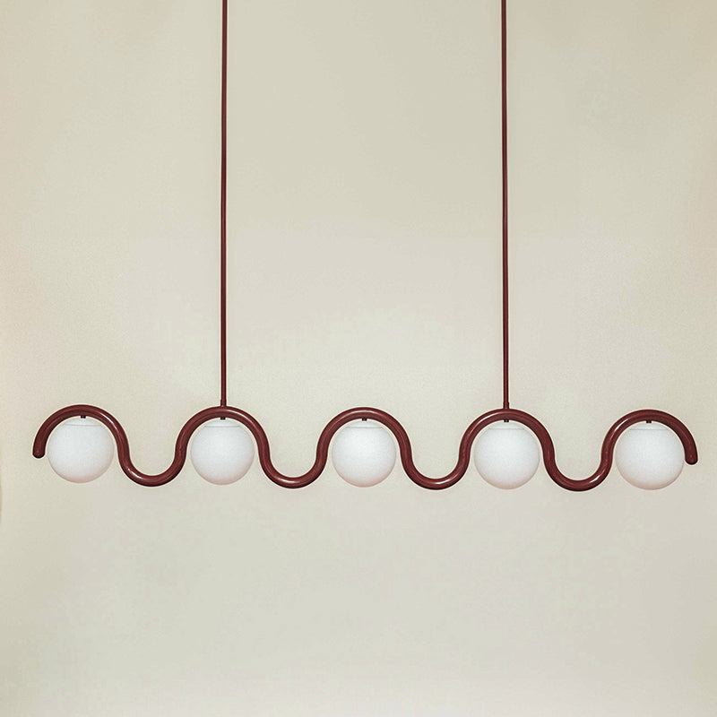 Linear Chandelier Red and Silver – view 45