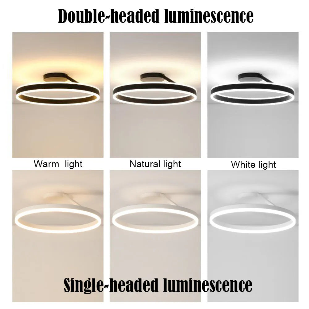 Circle Flush Mount Ceiling Light, Black and White – view 10