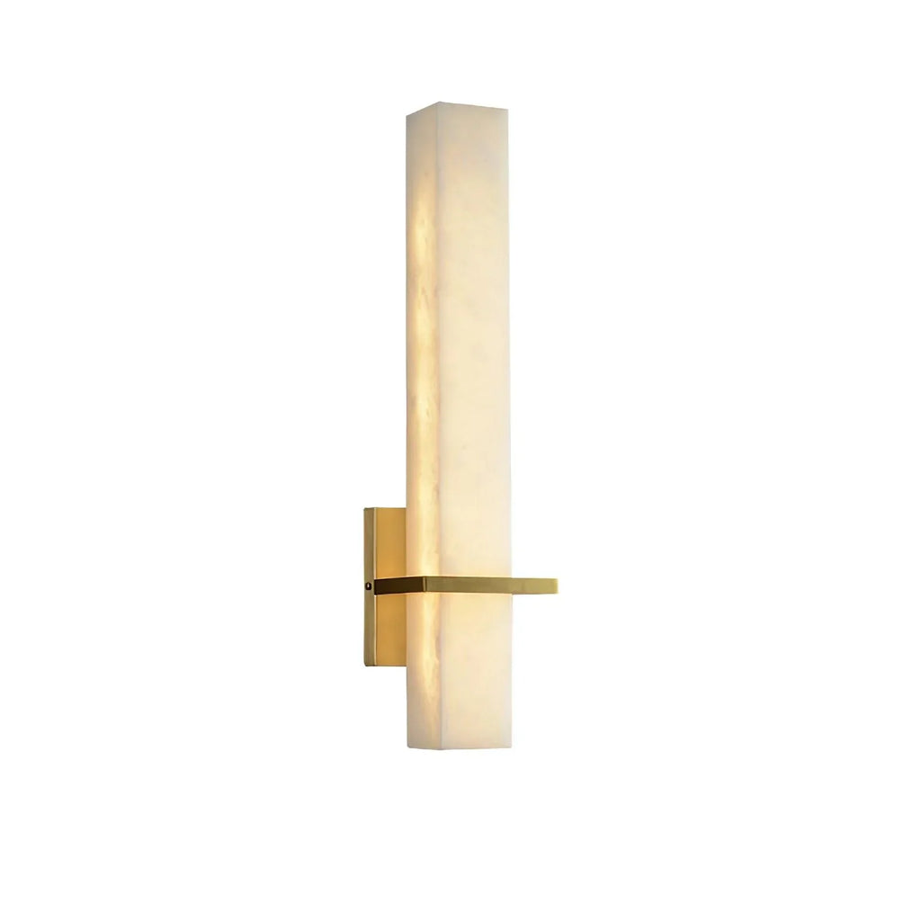 Cuboid Alabaster and Brass Wall Light – view 12