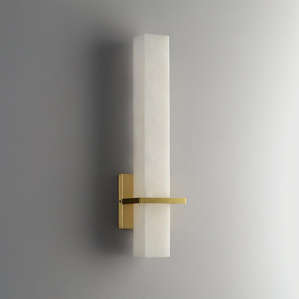 Cuboid Alabaster and Brass Wall Light – view 4