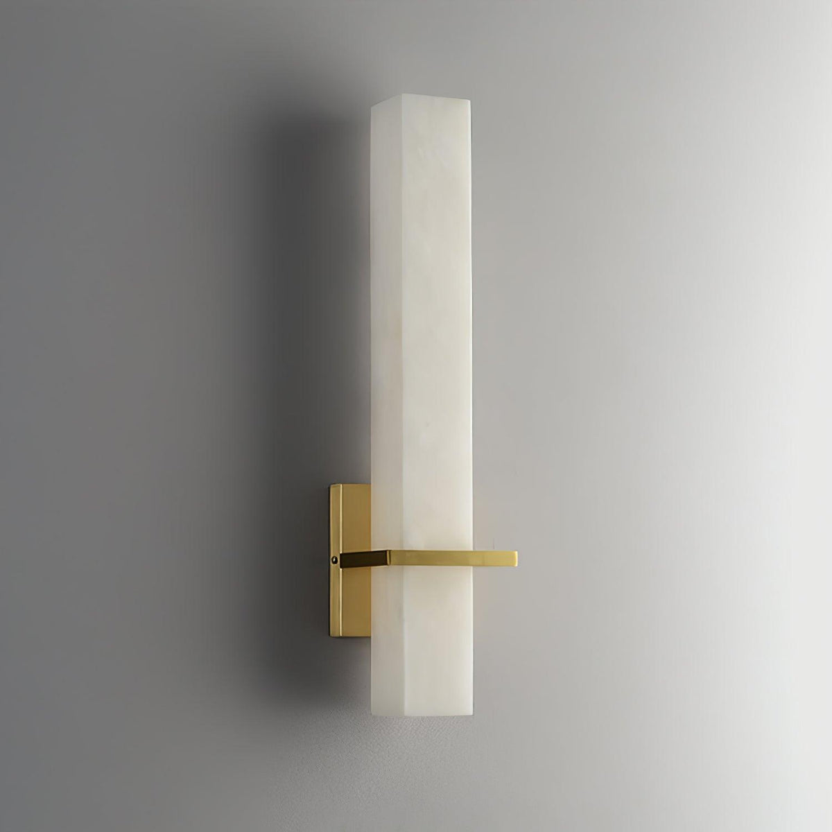 Cuboid Alabaster and Brass Wall Light – view 4