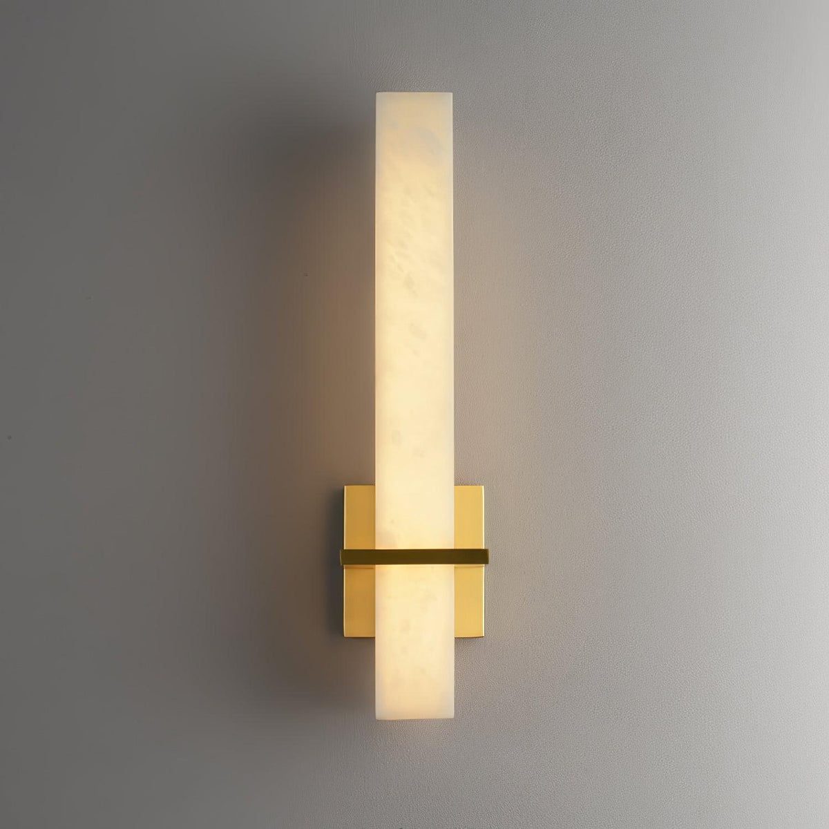 Cuboid Alabaster and Brass Wall Light – view 3