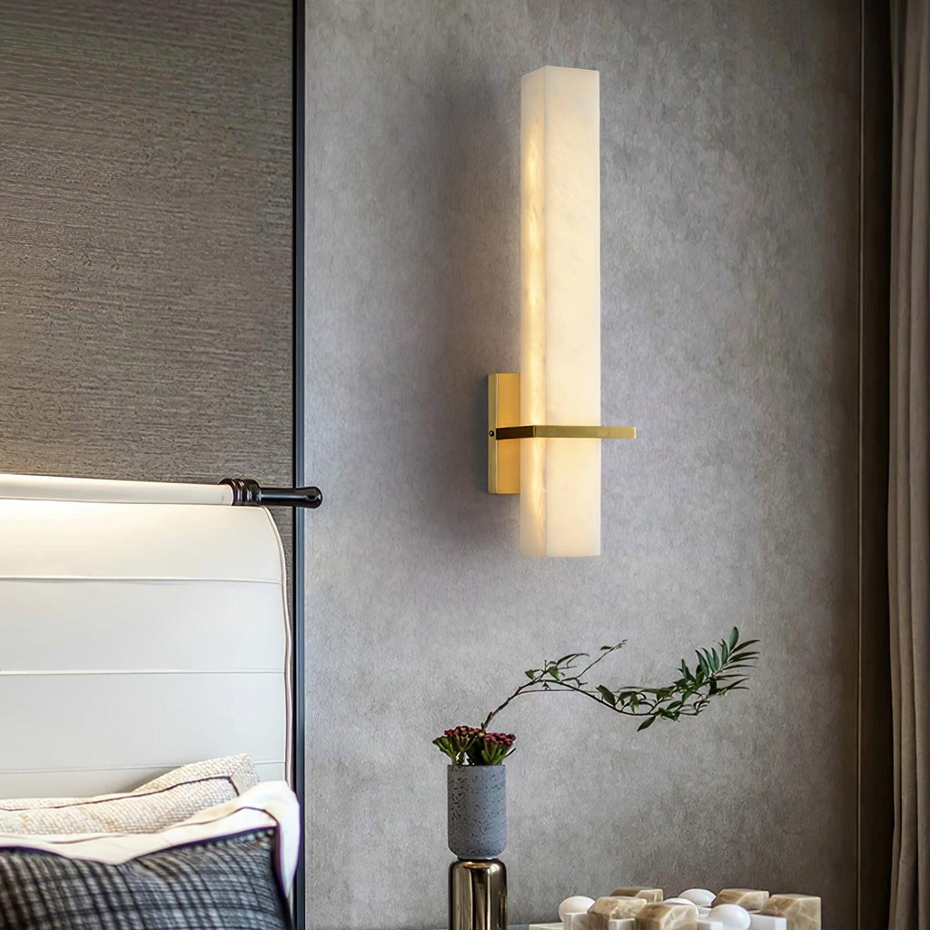 Cuboid Alabaster and Brass Wall Light – view 20