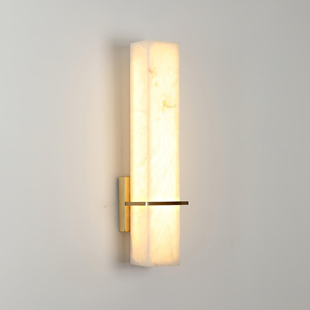 Cuboid Alabaster and Brass Wall Light – view 2