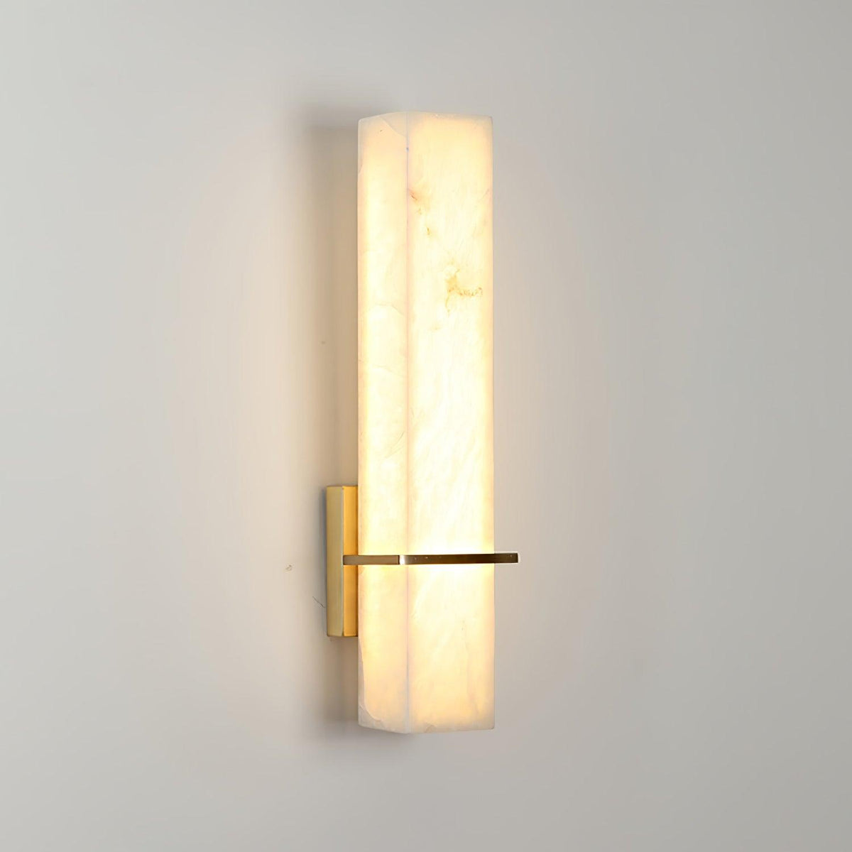 Cuboid Alabaster and Brass Wall Light – view 2