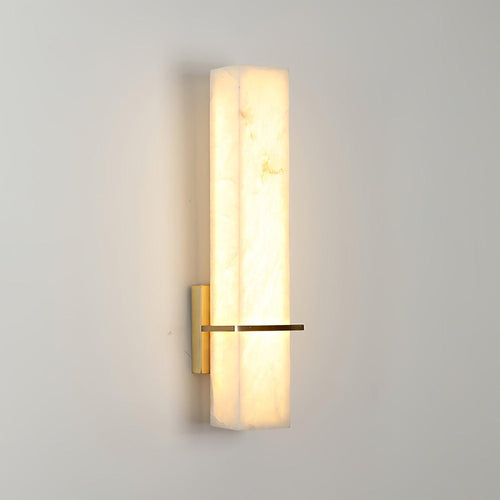 Cuboid Alabaster and Brass Wall Light – view 2