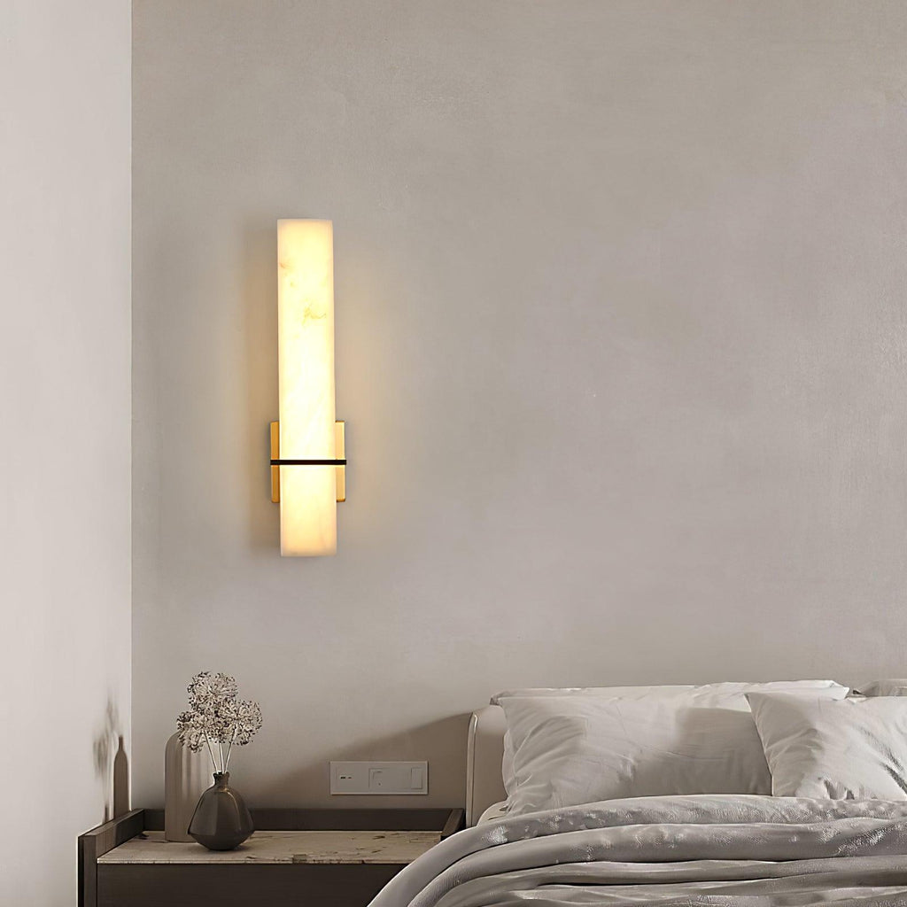 Cuboid Alabaster and Brass Wall Light – view 27