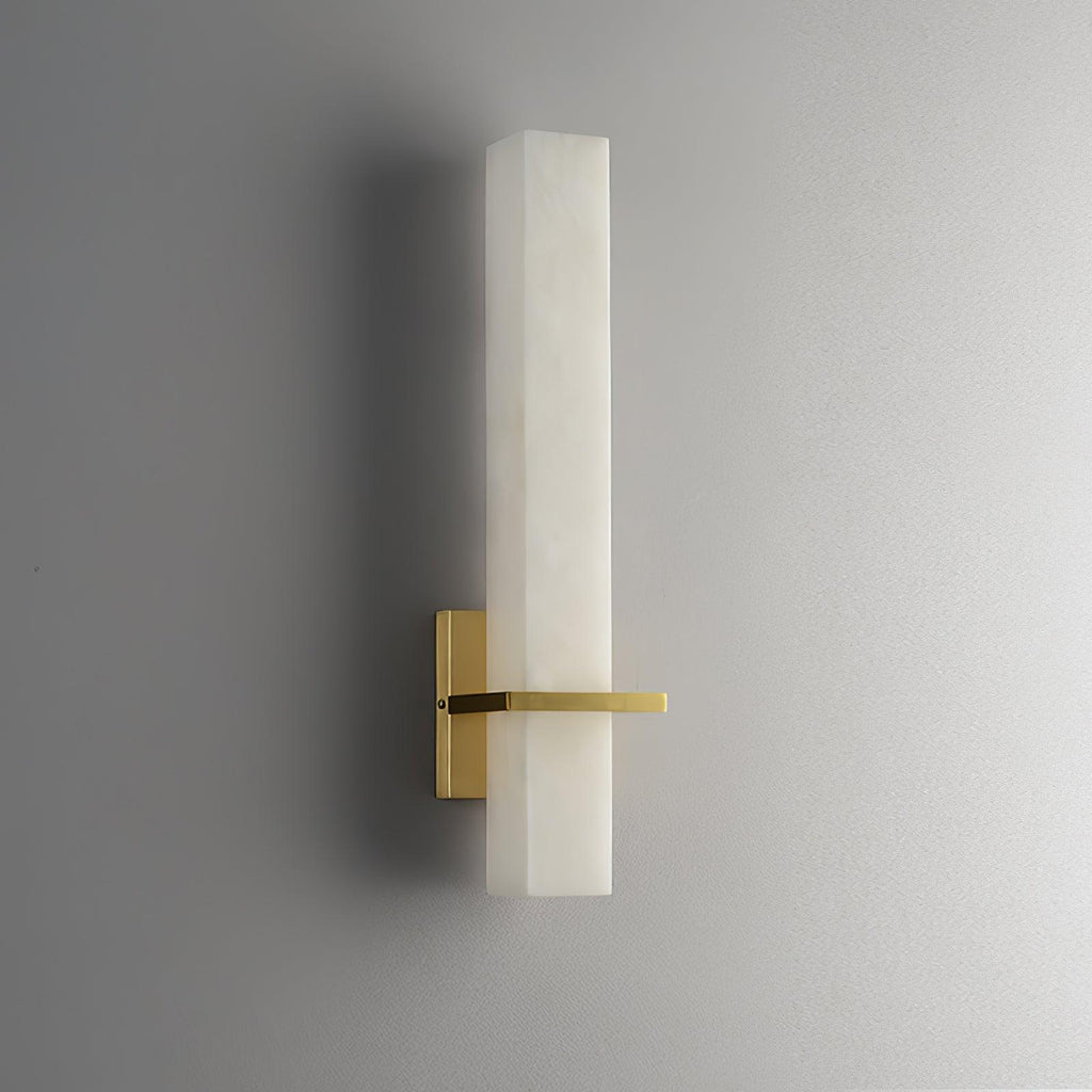 Cuboid Alabaster and Brass Wall Light – view 11