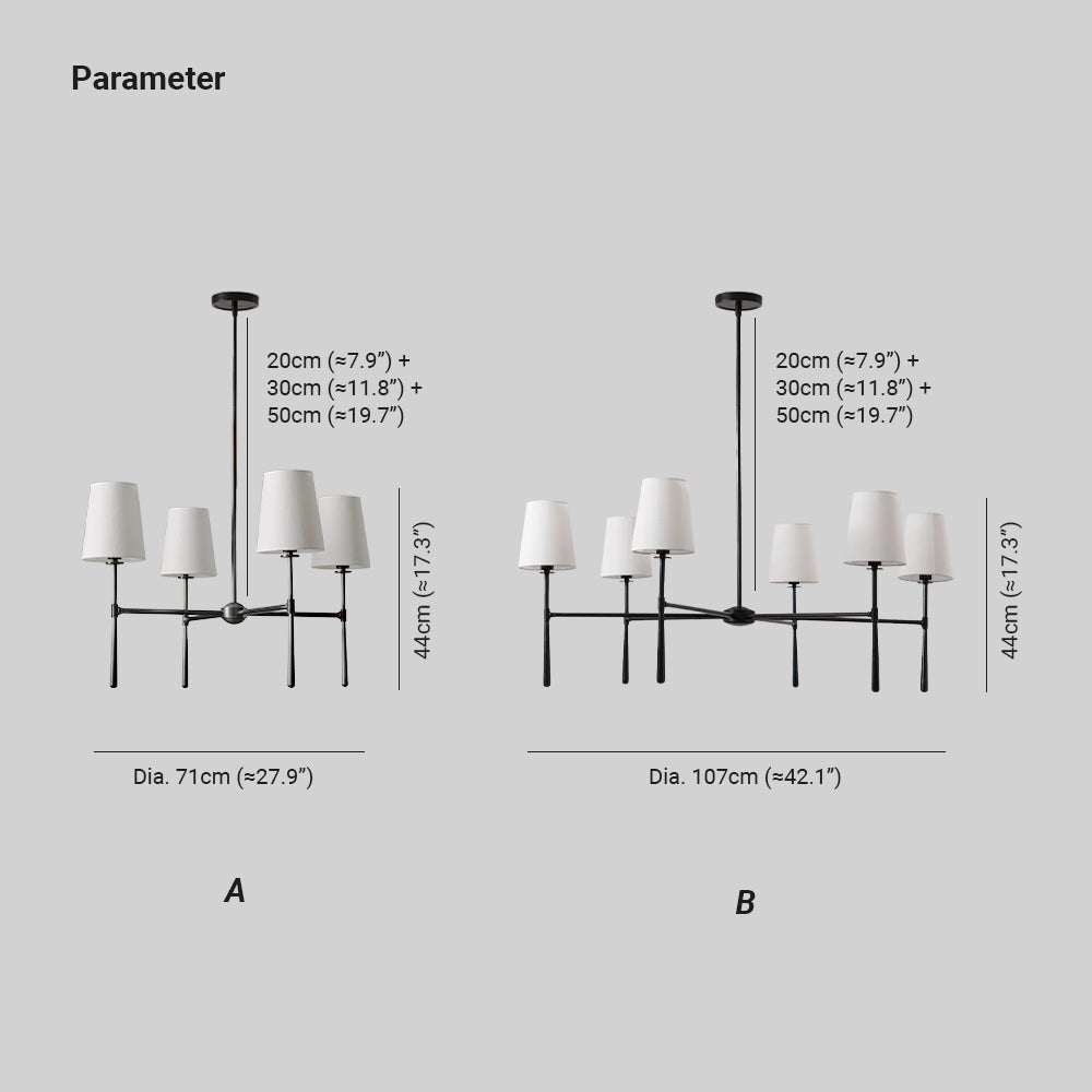 Mid-Century 4 or 6 Light Chandelier – view 3